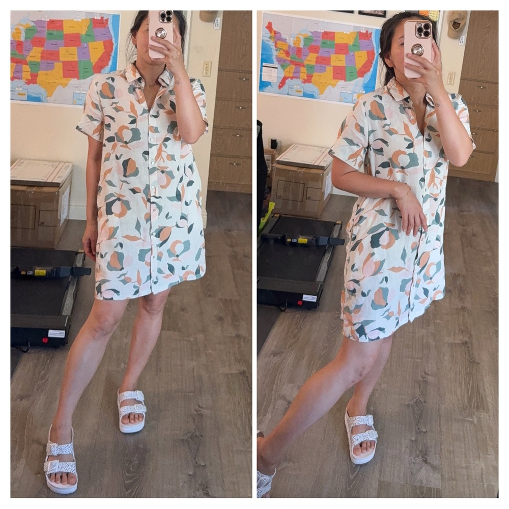 Rachel Zoe Multicolor Linen Shirt Dress- Size XS